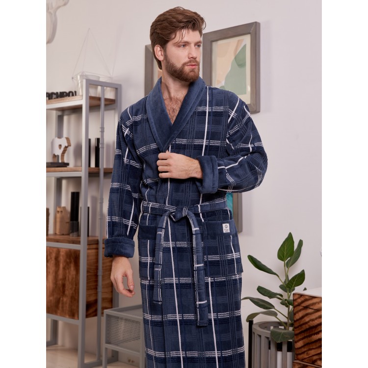Халат мужской махровый LUX COTTON denim, Five Wien