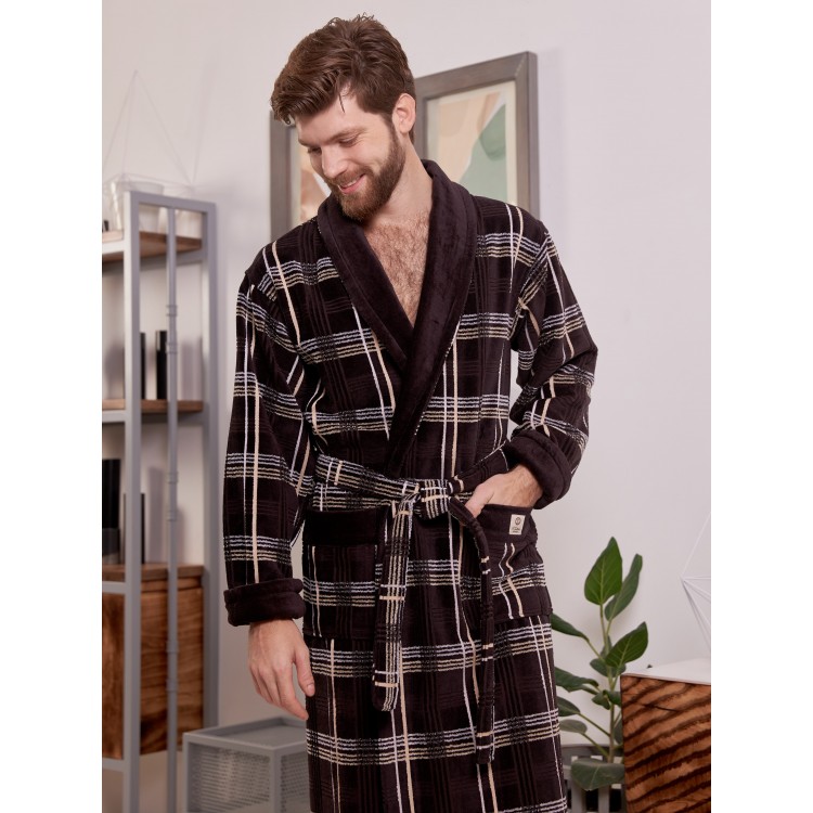 Халат мужской махровый LUX COTTON chokolate, Five Wien