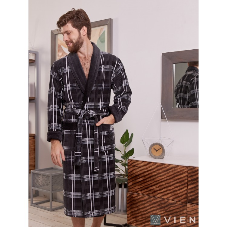 Халат мужской махровый LUX COTTON antracite, Five Wien