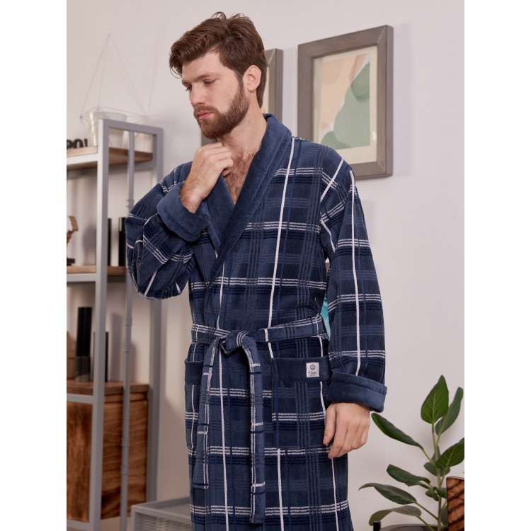 Халат мужской махровый LUX COTTON denim, Five Wien