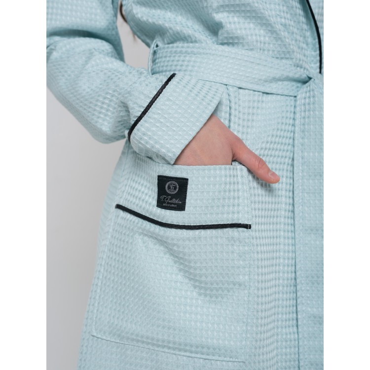 Длинный женский вафельный халат TRENDY WAFFLE (mint), Five Wien