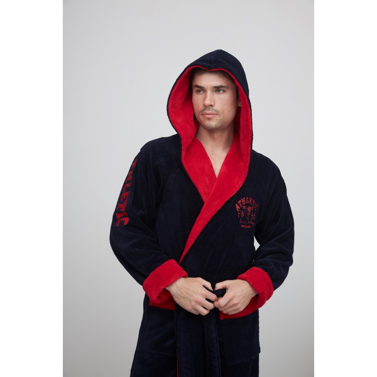 Мужской спортивный халат с капюшоном ATLETIK blue/red, Five Wien