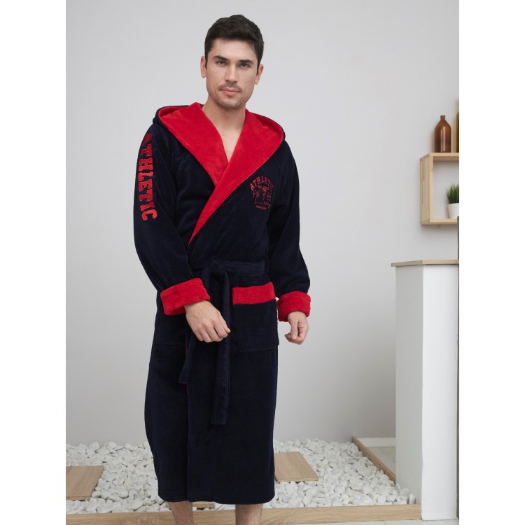Мужской спортивный халат с капюшоном ATLETIK blue/red, Five Wien