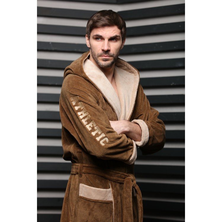 Мужской спортивный халат с капюшоном ATLETIK tobacco, Five Wien