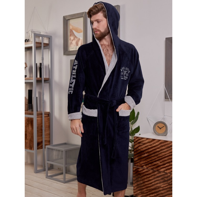 Мужской спортивный халат с капюшоном ATLETIK blue, Five Wien