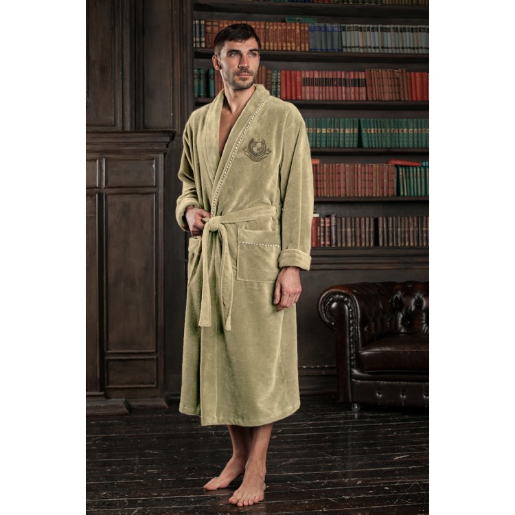 Мужской махровый халат из бамбука Cardinal beige, Five Wien