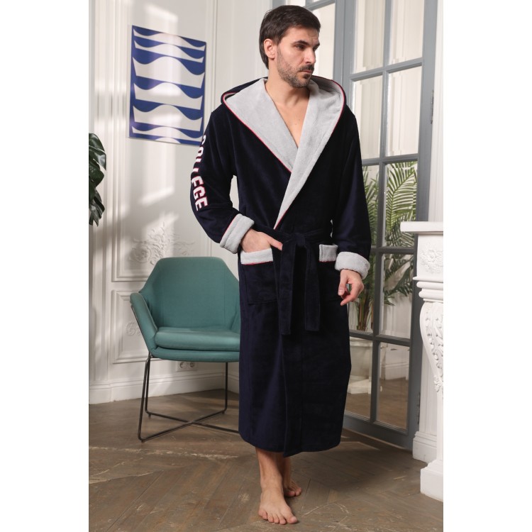 Мужской махровый халат College-blue, Five Wien