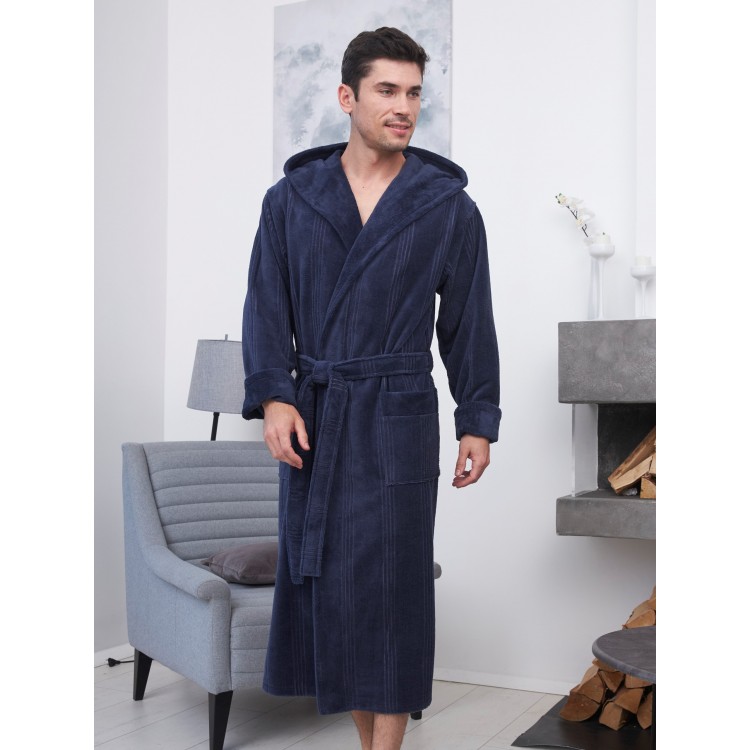 Мужской бамбуковый халат с капюшоном Coragio-denim, Five Wien
