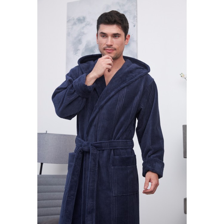 Мужской бамбуковый халат с капюшоном Coragio-denim, Five Wien