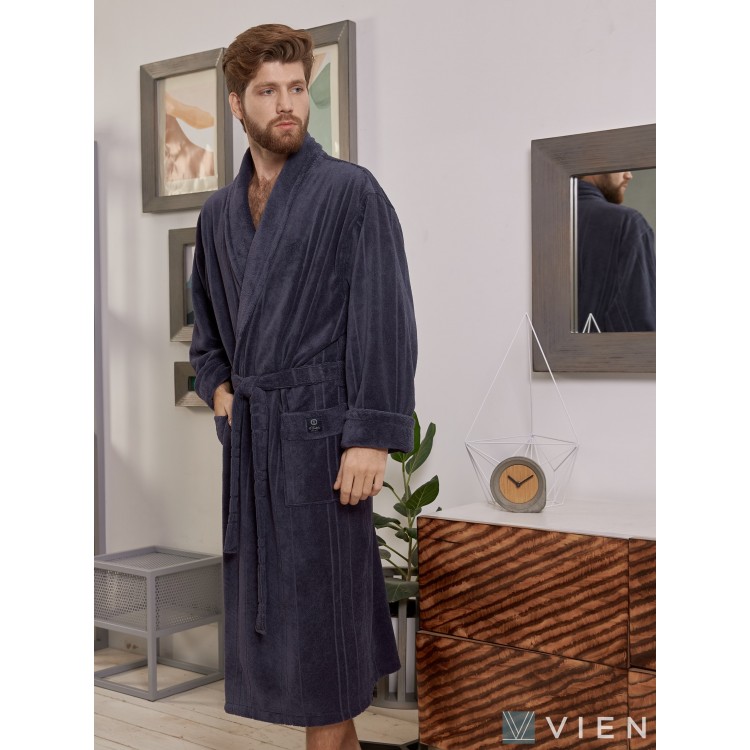 Халат мужской махровый CRISTOPHER denim, Five Wien