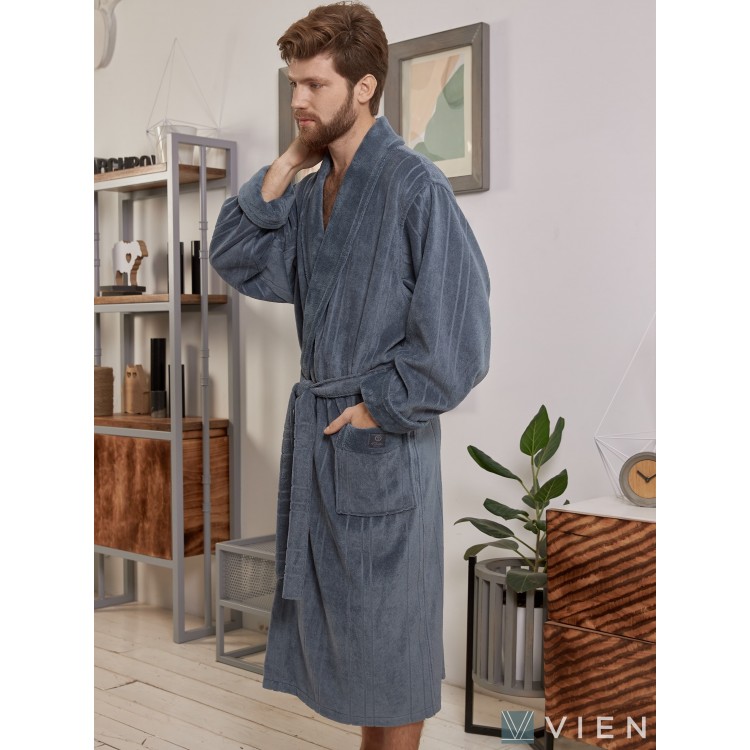 Халат мужской махровый CRISTOPHER grey, Five Wien