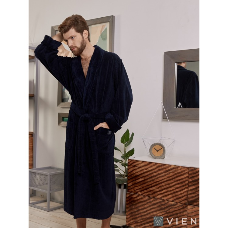 Халат мужской махровый CRISTOPHER navy, Five Wien