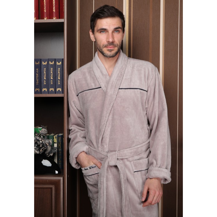 Классический мужской халат DOLCE-beige, Five Wien