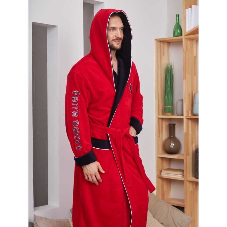 Махровый мужской халат FERRA SPORT - red, Five Wien