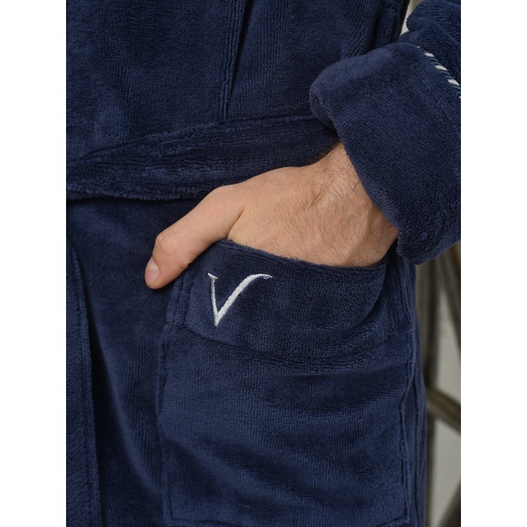 Мужской бамбуковый халат HERMES (Denim), Five Wien