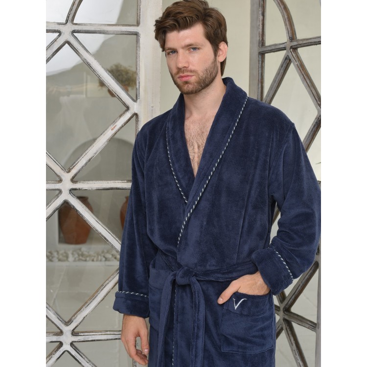 Мужской бамбуковый халат HERMES (Denim), Five Wien