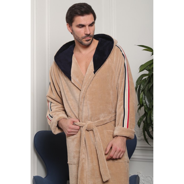 Мужской бамбуковый халат с капюшоном Homme Infini-beige, Five Wien
