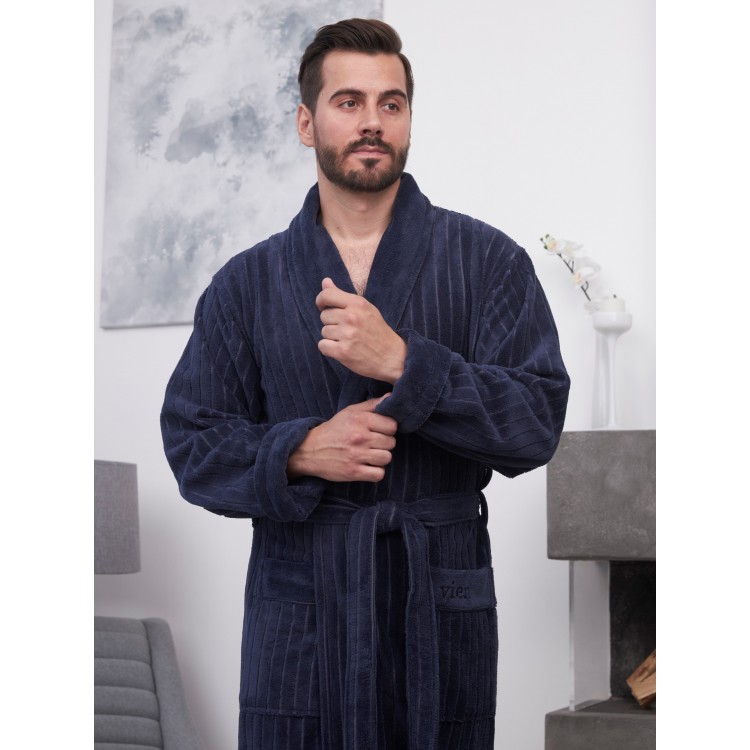 Классический мужской бамбуковый халат Lomond-denim, Five Wien Классический мужской бамбуковый халат Lomond-denim, Five Wien
