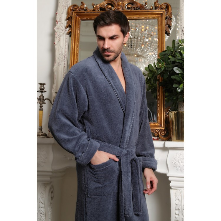 Мужской махровый халат Luxor jeans классический, Five Wien