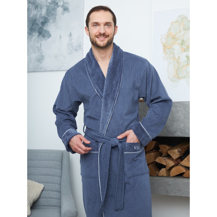Халат мужской махровый MARK II - denim, Five Wien