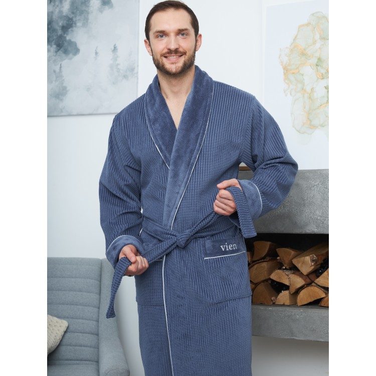 Халат мужской махровый MARK II - denim, Five Wien