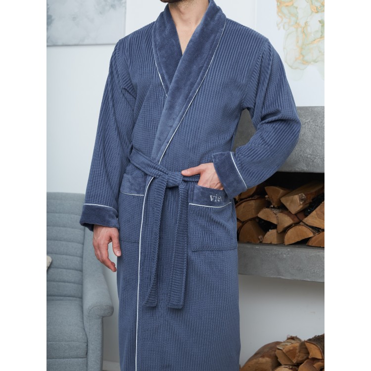 Халат мужской махровый MARK II - denim, Five Wien