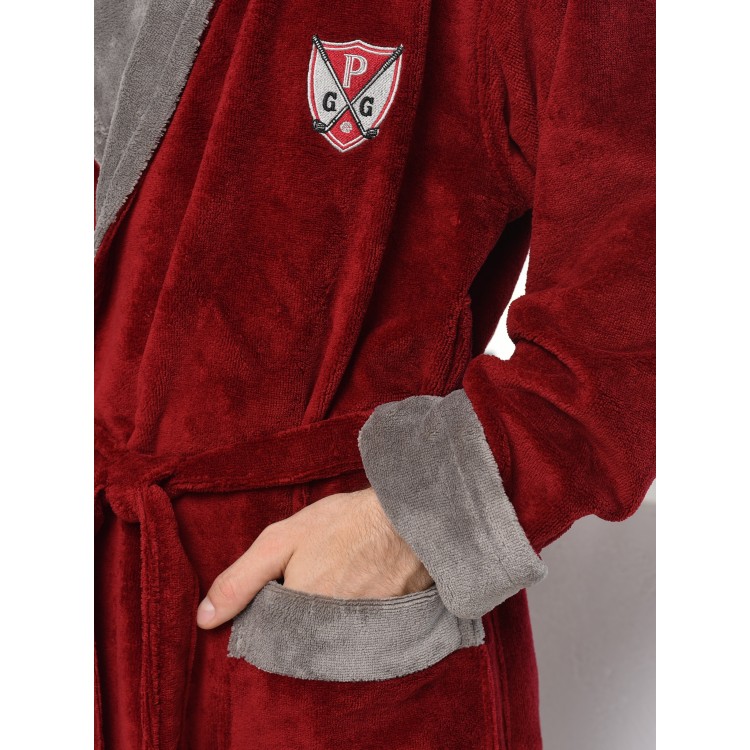 Халат мужской махровый OREGON бордовый, Five Wien