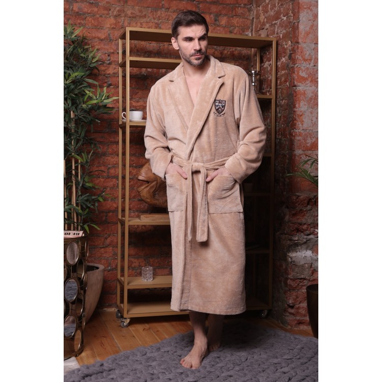 Мужской бамбуковый халат Relax-beige, Five Wien