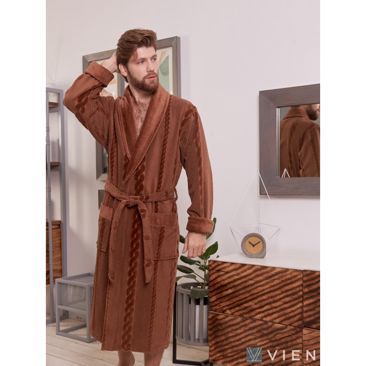 Халат мужской на запах RICHARD coffe, Five Wien