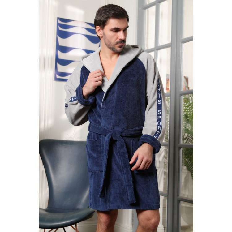 Мужской спортивный халат с капюшоном Sport-jeans, Five Wien
