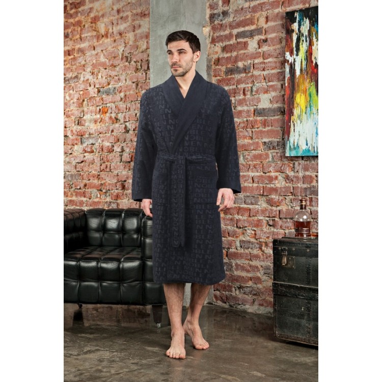 Легкий велюровый халат VIPMEN anthracite, Five Wien