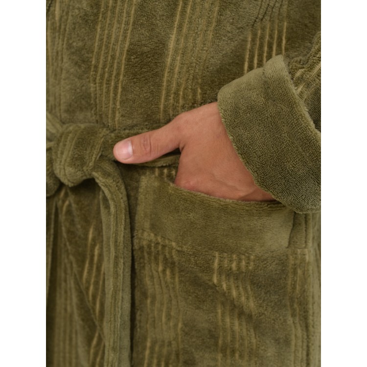 Мужской бамбуковый халат Valentino khaki, Five Wien