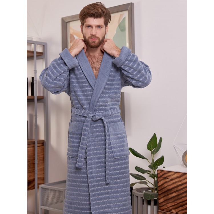 Халат мужской махровый WAVE denim, Five Wien