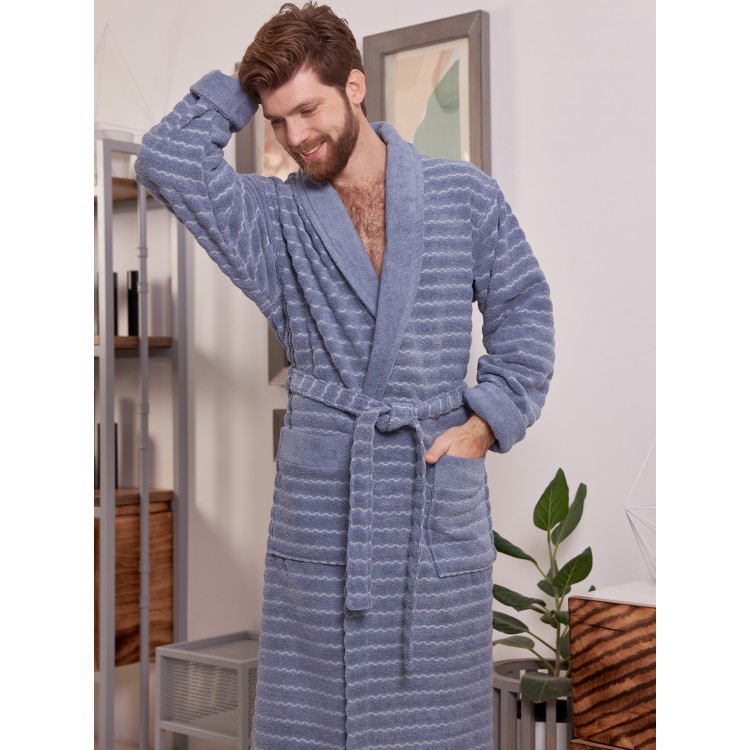 Халат мужской махровый WAVE denim, Five Wien