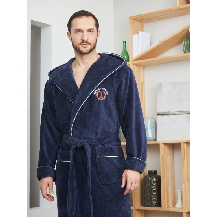 Махровый мужской халат WORLD CHAMPION - denim, Five Wien