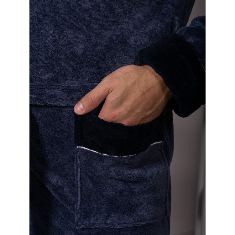 Халат мужской бамбуковый короткий с капюшоном Lucas-denim, Five Wien