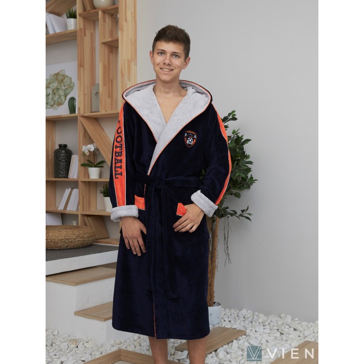 Подростковый халат для мальчиков из бамбука FOOTBALL CLUB (Orange-Sport), Five Wien