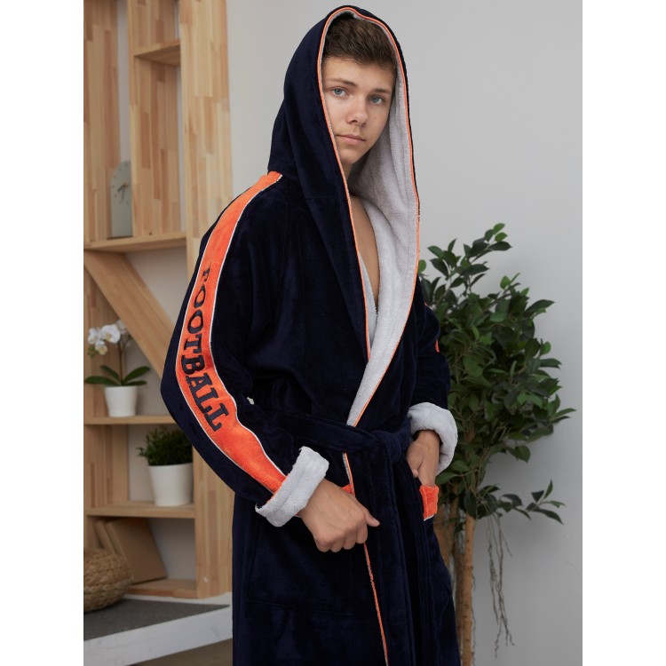 Подростковый халат для мальчиков из бамбука FOOTBALL CLUB (Orange-Sport), Five Wien