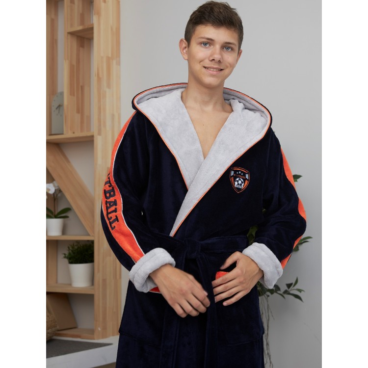 Подростковый халат для мальчиков из бамбука FOOTBALL CLUB (Orange-Sport), Five Wien
