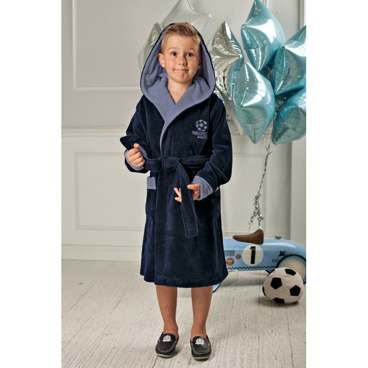 Подростковый махровый халат для мальчиков Boys-blue, Five Wien
