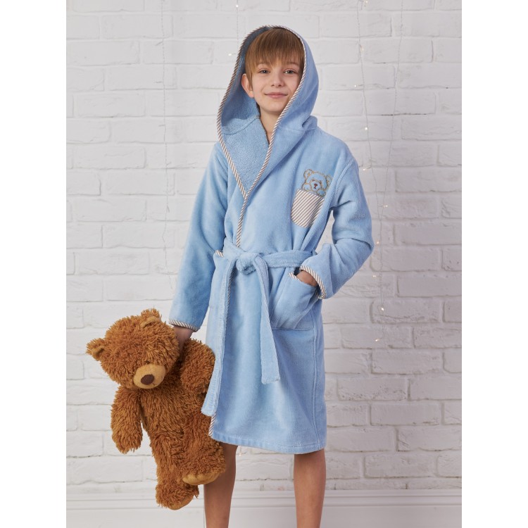 Детский махровый халат для девочек Teddy blue, Five Wien