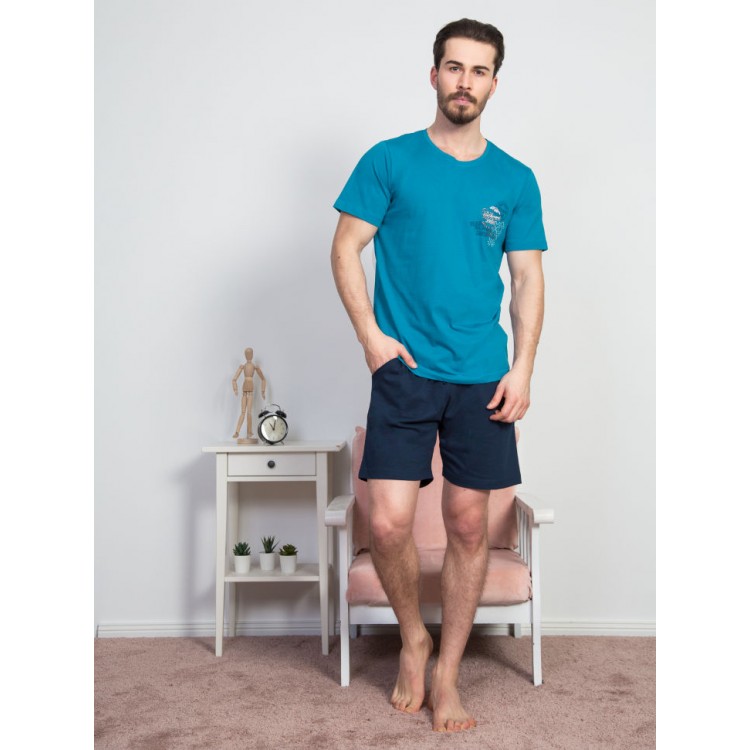 Домашний мужской комплект с шортами 225595 - blue