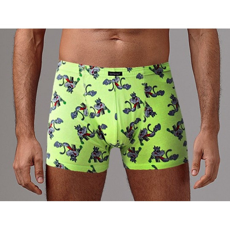 Мужские трусы боксеры из хлопка GS6089-green, Gentlemen