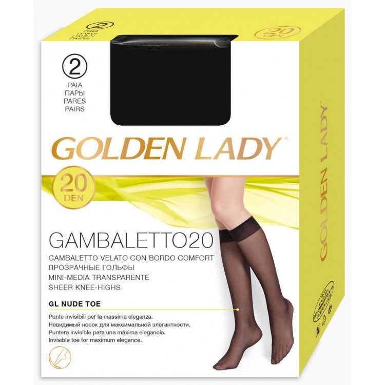 Гольфы женские Gambaletto 20 New-nero, Golden Lady
