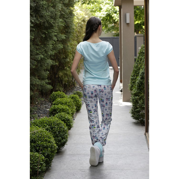 Голубая женская пижама с брюками 6053 "Evia Pants", Hays