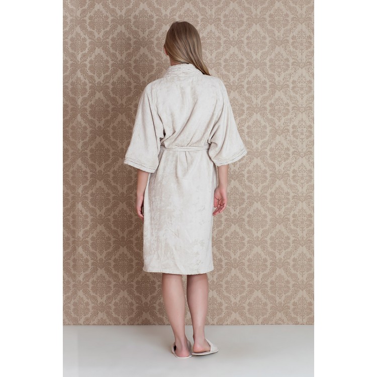 Женский домашний комплект халат+тапочки 17135-beige "Bamboo Maxi", Hays