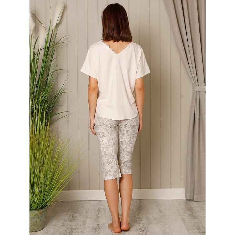 Женская хлопковая пижама с бриджами 18602 "Deva V-Shirt Capri", Hays
