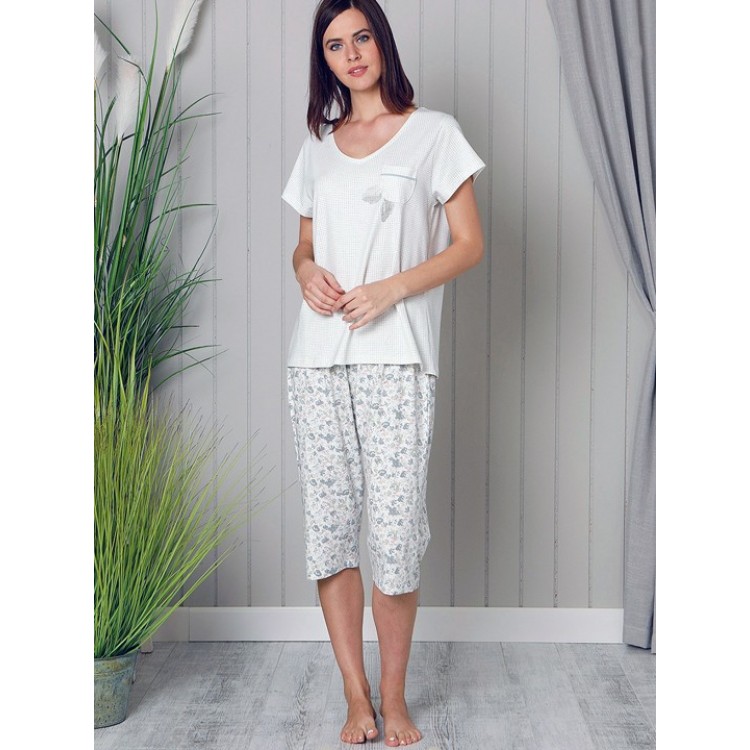 Женская хлопковая пижама с бриджами 18809 "Floral Plus Size", Hays