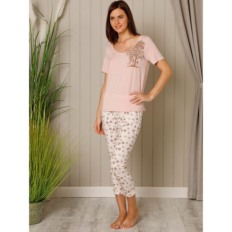 Женская хлопковая пижама с капри 18504 "Huma shirt capri", Hays