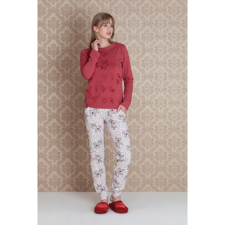 Женская пижама с брюками 17046-red "Mona Pants", Hays
